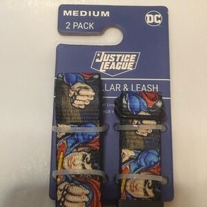 DC Superman Medium Dog Collar and Leash Set